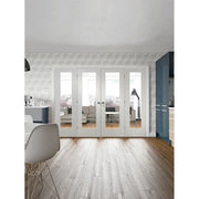 Pattern 10 White Primed Internal Rebated Door Pair with Clear Glass - All Sizes - Hardware > Building Materials > Doors
