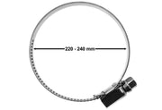 A2 Hose Clip 220mm-240mm - Adjustable 304 Stainless Steel Duct Clamps Hose Pipe Clamps Air Ducting Clamp Worm Drive Hose Clamps - Home & Garden > Lawn & Garden > Watering & Irrigation > Garden Hose Fittings & Valves Tech Hose & Fittings