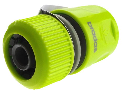Female Hose Connector With Stop, 1/2" or 5/8" Hose, Lime - Home & Garden > Lawn & Garden Garden watering