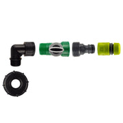 IBC 2” S60X6 Cap with Elbow Fitting, Quick Connector, Valve and Hose Connector - Home & Garden > Lawn & Garden