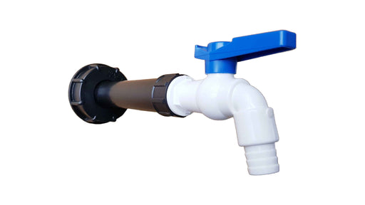 IBC 2” S60X6 Cap with Filter Extension and White Blue Plastic Tap - Home & Garden > Lawn & Garden
