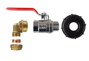 IBC 2” S60X6 Cap with BSPM-F Lever Valve and Brass Compression Straight 1” BSP – 28mm - Home & Garden > Lawn & Garden