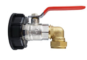 IBC 2” S60X6 Cap with Lever Valve and Brass Compression Elbow ¾” BSP – 22mm - Home & Garden > Lawn & Garden