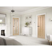 Oak Utah 3 Clear Light Panel Pre-Finished Internal Door - 1981mm x 762mm -