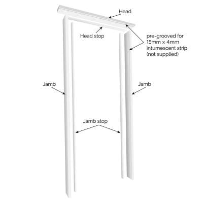JB Kind Universal White Primed Fire Door Lining Set - All Sizes - Hardware > Building Materials > Door Hardware