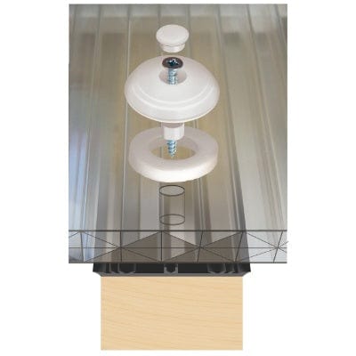 16mm Polycarbonate Fixing Buttons (Pack of 10) - White