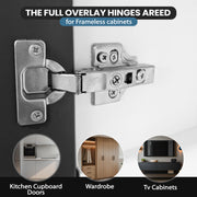 50 PACK 110 Degree Full Overlay Soft Close Kitchen Cabinet Door Hinges Adjustable Inc Backplates - Hardware > Hardware Accessories > Hinges