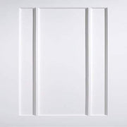 White cabinet door with a minimalist design on a light gray background