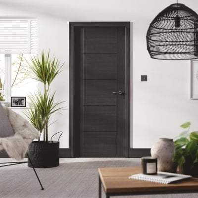 Vancouver Black Ash Pre-Finished Laminate Interior Door - 1981mm x 838mm -
