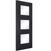 Antwerp Black Primed 3 Glazed Clear Light Panels Interior Door - All Sizes - Doors