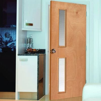 Paint Grade Pyroshield Un-Finished Glazed Internal Fire Door FD30 - All Sizes -
