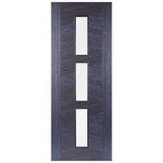 Zeus Ash Grey Pre-Finished 3 Glazed Clear Light Panels Interior Door - All Sizes - Doors