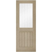 Belize Light Grey Pre-Finished 1 Glazed Clear With Frosted Lines Light Panel Interior Door - All Sizes - Doors