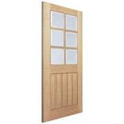 Oak Mexicano 6 Light Clear Bevelled Panel Pre-Finished Internal Door - 2040mm x 826mm -
