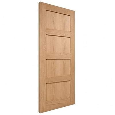 Oak Shaker 4 Panel Un-Finished Internal Door - 1981mm x 686mm -