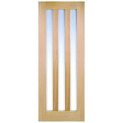 Oak Utah 3 Frosted Light Panel Pre-Finished Internal Door - 1981mm x 686mm -