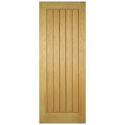Oak Mexicano Vertical Panel Flush Un-Finished Internal Fire Door FD30 - 2040mm x 926mm -