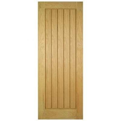 Oak Mexicano Vertical Panel Flush Pre-Finished Internal Door - 1981mm x 458mm -