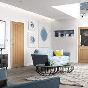 Oak Mexicano Vertical Panel Flush Un-Finished Internal Fire Door FD30 - 2040mm x 826mm -