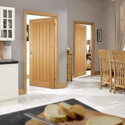 Oak Mexicano Vertical Panel Flush Pre-Finished Internal Fire Door FD30 - 2040mm x 626mm -