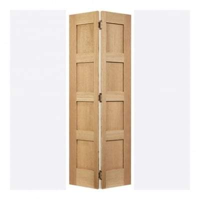 Oak Shaker 4 Panel Bi-Folding Un-Finished Internal Door - 1981mm x 686mm -