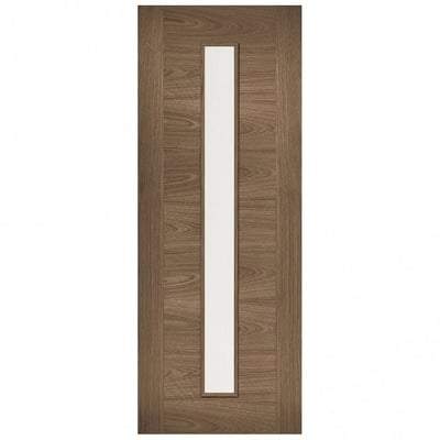 Sofia Walnut Pre-Finished 1 Glazed Clear Light Panel Interior Door - 1981mm x 610mm -