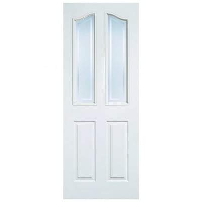 Mayfair Moulded White Primed 2 Glazed Light Frosted Light Panels Interior Door - 1981mm x 762mm -