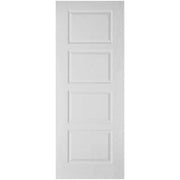 Contemporary Moulded White Primed 4 Panel Interior Fire Door FD30 - 1981mm x 838mm -