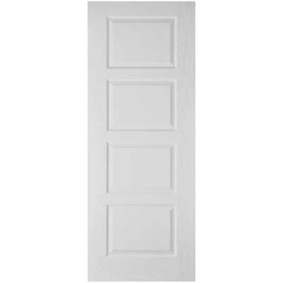 Contemporary Moulded White Primed 4 Panel Interior Fire Door FD30 - 1981mm x 838mm -