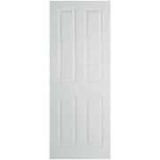 Moulded Textured White Primed 4 Panel Interior Door - All Sizes - Doors