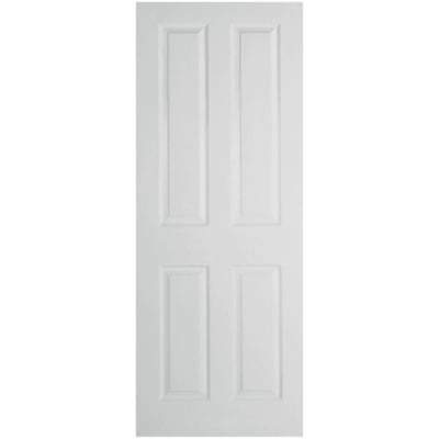 Moulded Textured White Primed 4 Panel Interior Door - 2040mm x 726mm -