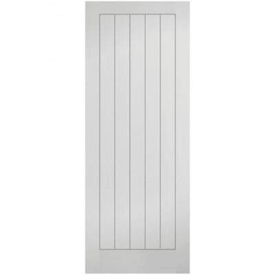 Moulded Textured Vertical White Primed 5 Panel Interior Door - 1981mm x 610mm -