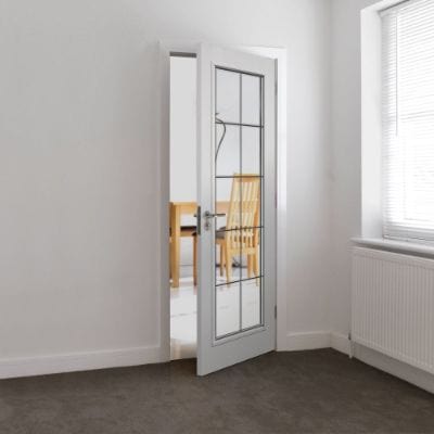 Decima Moulded White Primed Glazed Internal Door - All Sizes - Doors