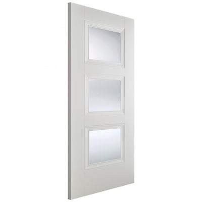 Amsterdam White Primed 3 Glazed Clear Bevelled Light Panels - 1981mm x 762mm -