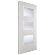 Amsterdam White Primed 3 Glazed Clear Bevelled Light Panels - 1981mm x 838mm -
