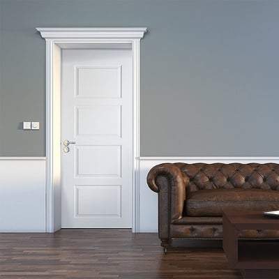 Contemporary White 4 Panel Interior Door - All Sizes - Doors