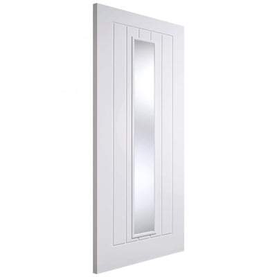 Mexicano White Primed 1 Glazed Clear White Panel Interior Door - 1981mm x 686mm -