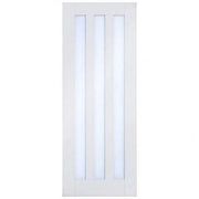Utah White Primed 3 Glazed Clear Light Panels Interior Door - 1981mm x 762mm -