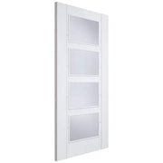 Vancouver White Primed 4 Glazed Clear Light Panels Interior Door - 1981mm x 762mm -
