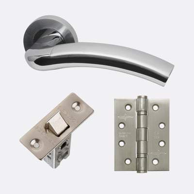 Jupiter Polished Chrome/Satin Chrome Handle Hardware Pack Privacy -