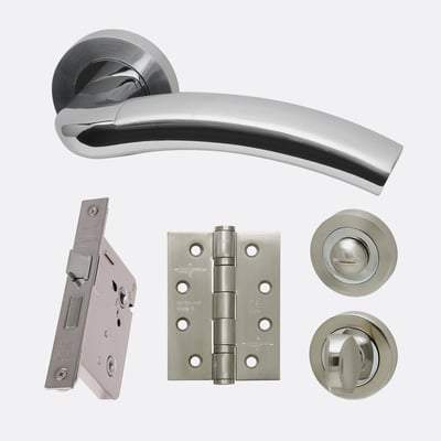 Jupiter Polished Chrome/Satin Chrome Handle Hardware Pack Privacy -