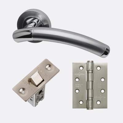 Saturn Polished Chrome/Satin Chrome Handle Hardware Pack - Doors