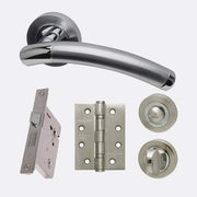 Saturn Polished Chrome/Satin Chrome Handle Hardware Pack - Doors