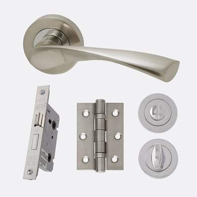 Solar Polished Chrome/Satin Nickel Handle Hardware Pack - Doors