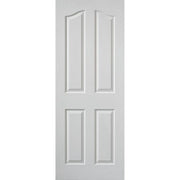 White Textured 4 Moulded Panel Edwardian Top Arched Internal Fire Door 1981mm x 762mm -