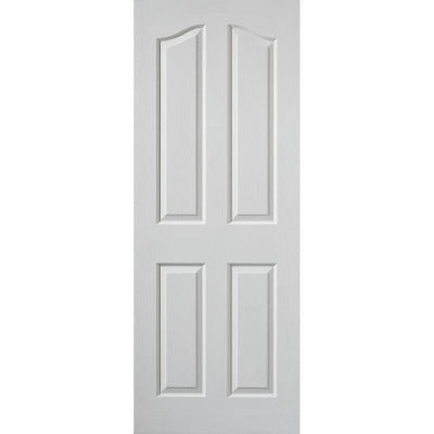 White Textured 4 Moulded Panel Edwardian Top Arched Internal Fire Door 1981mm x 762mm -