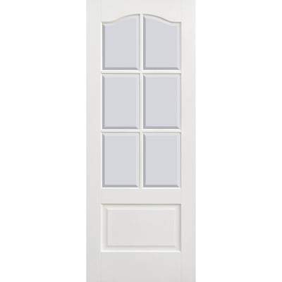 Kent White Primed 6 Glazed Clear Bevelled Light Panels Interior Door - All Sizes - Doors