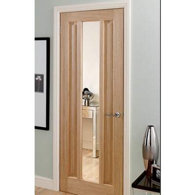 Oak Kilburn 1 Glazed Clear Light Panel Un-Finished Internal Door - All Sizes - Doors
