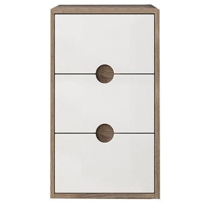 Kompass 3 Drawer Unit Oak/White - All Sizes - Bathrooms