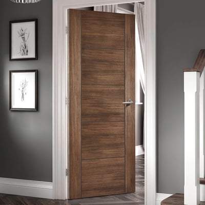 Vancouver Walnut Laminated 5 Panel Interior Fire Door FD30 - All Sizes - Doors